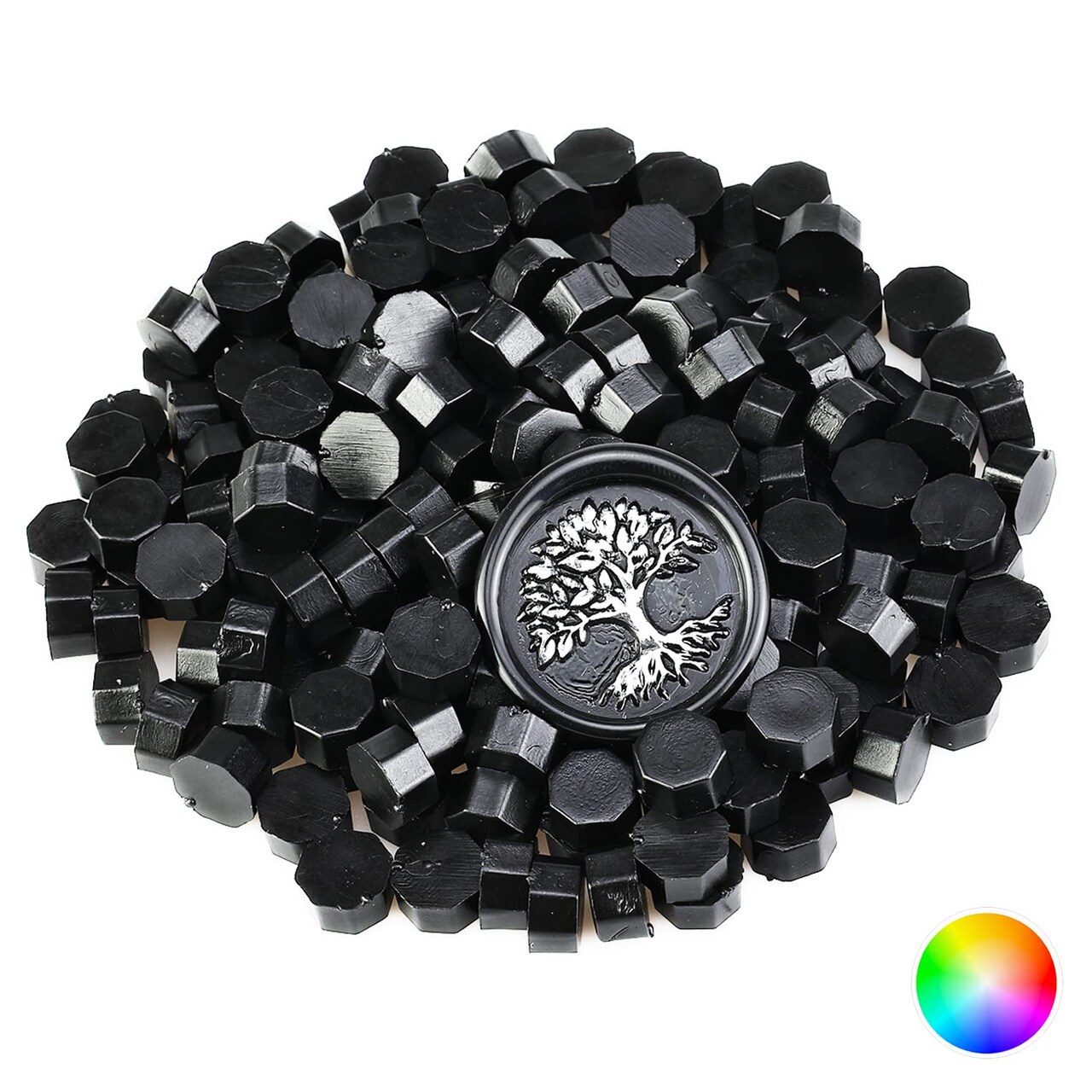 200 Pcs Wax Seal Beads,Sealing Wax Beads,Refilling Octagon Wax Beads for Wax Seal Stamp, Cards, Wedding Invitations, Wine Packages, Gift Wrapping, Letter Sealing (Black)